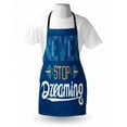 thumbnail image 3 of Quote Apron Floral Arrangement Never Stop Dreaming Calligraphic Design Ornate Retro Leaf, Unisex Kitchen Bib Apron with Adjustable Neck for Cooking Baking Gardening, Royal Blue Yellow, by Ambesonne, 3 of 3