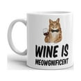 thumbnail image 2 of Wine is Meowgnificent Funny Cat Coffee Tea Ceramic Mug Office Work Cup Gift 11 oz, 2 of 3