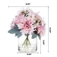thumbnail image 4 of Enova Home Mixed Artificial Silk Dahlias Flowers Arrangement in Clear Glass Vase with Faux Water for Home Office Decoration (Pink), 4 of 4