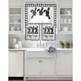 thumbnail image 3 of Easter Swag Curtains for Living Room/Bedroom Windows, Spring Polka Dot Bunny Black Plaid Checkered Kitchen Curtains and Valances Set 36 Inch Length, Light Filtering Swags Valance Curtain Panels, 3 of 5