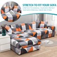thumbnail image 2 of 2 Piece L Shaped Sectional Couch Covers, Slipcovers for Sectional Sofa with 2pcs Pillowcases High Stretch Furniture Protector Covers, (Orange,3 Seater+4 Seater), 2 of 8