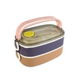 thumbnail image 1 of LONCHERA ANTIDERRAME PORTATIL 2 NIVELES Ideal para el control de porciones, acero inoxidable, incluye cuchara, libre de aromas y sabores, agarradera de goma, seguros laterales, ideal para micro ondas, 1 of 6