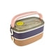 thumbnail image 1 of LONCHERA ANTIDERRAME PORTATIL 2 NIVELES Ideal para el control de porciones, acero inoxidable, incluye cuchara, libre de aromas y sabores, agarradera de goma, seguros laterales, ideal para micro ondas, 1 of 6