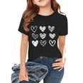 thumbnail image 2 of Girls Short Sleeve T Shirts Kids Summer Tops Loose Fit Comfy Crewneck Basic Tees 2‐13 Years Casual Cute Heart Print Shirt, 2 of 5