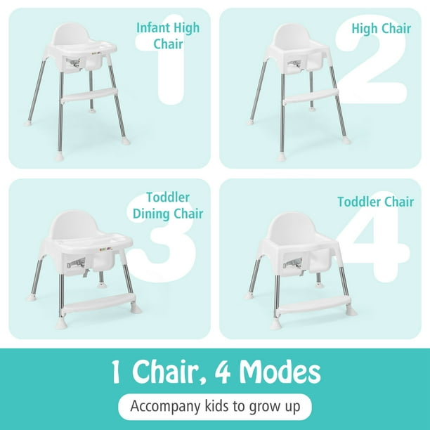 Babyjoy 4 in 1 Convertible Baby High Chair Feeding with Removable
