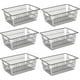 thumbnail image 1 of Cestas de alambre para congelador, juego de 6 grandes contenedores de almacenamiento de 15,4" estilo rústico, cestas para refrigerador con asas para gabinetes de cocina, despensa, oficina,, 1 of 8