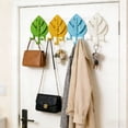 thumbnail image 4 of Adhesive Wall Hooks - Leaf Shape Self-Adhesive Hanger with Vacuum Grip - 5.3 Inch Wall Clothes Hanger for Coat Towel and Bag Storage - 1 Pack - Green, 4 of 4