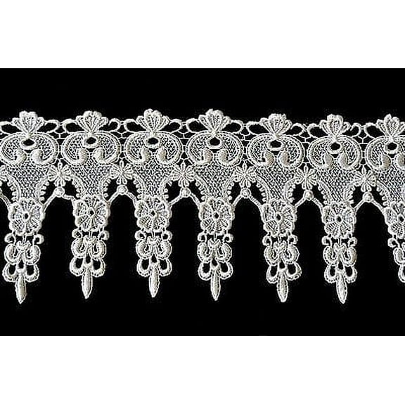 Lily 6" Ivory Floral Victorian Elegant Guipure Venice Lace Trim by Yardage