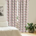 thumbnail image 2 of Succulent Curtains 2 Panels Set, Peony Roses and Succulent Colorful Pastel Blooming Petals Aquarelle Botanical, Window Drapes for Living Room Bedroom, Multicolor, by Ambesonne, 2 of 5