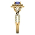 thumbnail image 3 of 1.3125 ct Round Cut Simulated Tanzanite with Simulated Diamond Halo Accents 18K Yellow Gold Womens Engagement Ring, 3 of 5