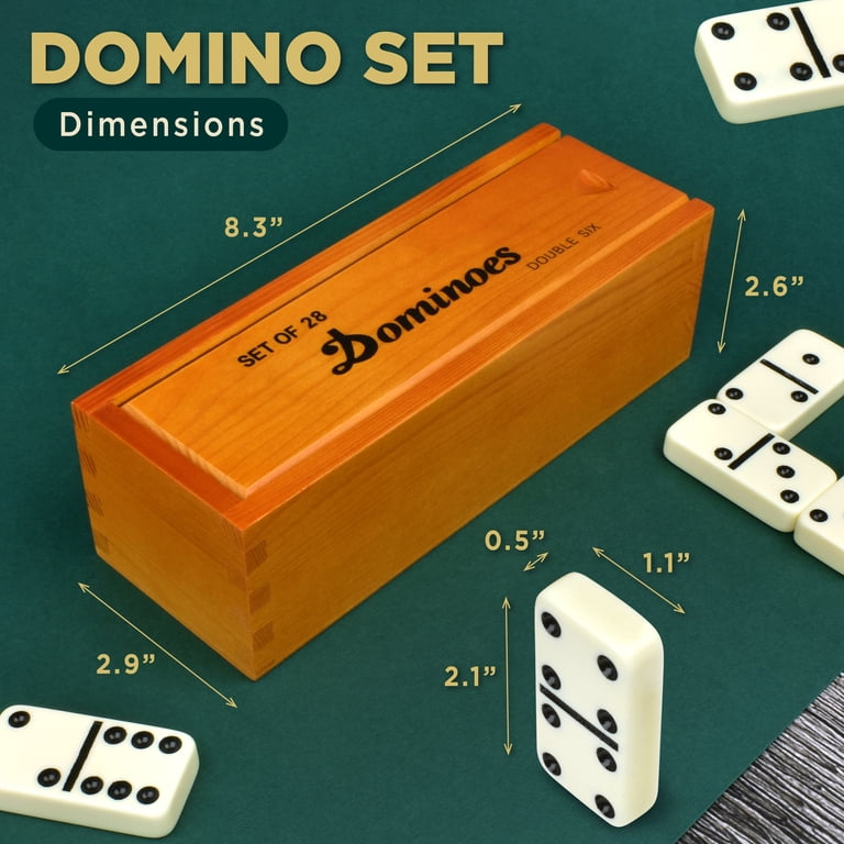 Queensell Jumbo Dominoes Double 6 Set, 28 Tiles photo 2