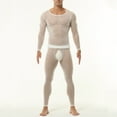thumbnail image 3 of Mens Quick Dry Underwear Sets 2 Piece Skinny Baselayers Lightweight Workout Athletic Tops Legging Pants White, XXL, 3 of 7