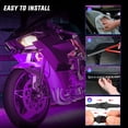 thumbnail image 6 of 8PCS Motorcycle RGB Led Light Kit Waterproof Multi Color Atmosphere Neon Accent APP and Remote Control Underbody Strips for Harley Davidson Honda Kawasaki Suzuki, 6 of 10