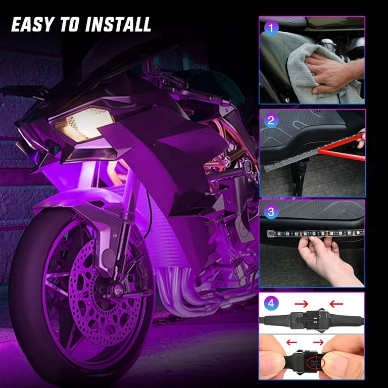 Motorcycle RGB RF Remote Control LED Strip Lights 8PCS – Nilight