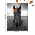 thumbnail image 3 of Qisvanset 12x16 Inch Black White Wild Horse Panoramic Canvas Wall Art, Equine Scenery Art for Living Room Decor, 3 of 8