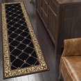 thumbnail image 2 of Orleans Traditional Border Black Runner Rug, 2' x 7', 2 of 4