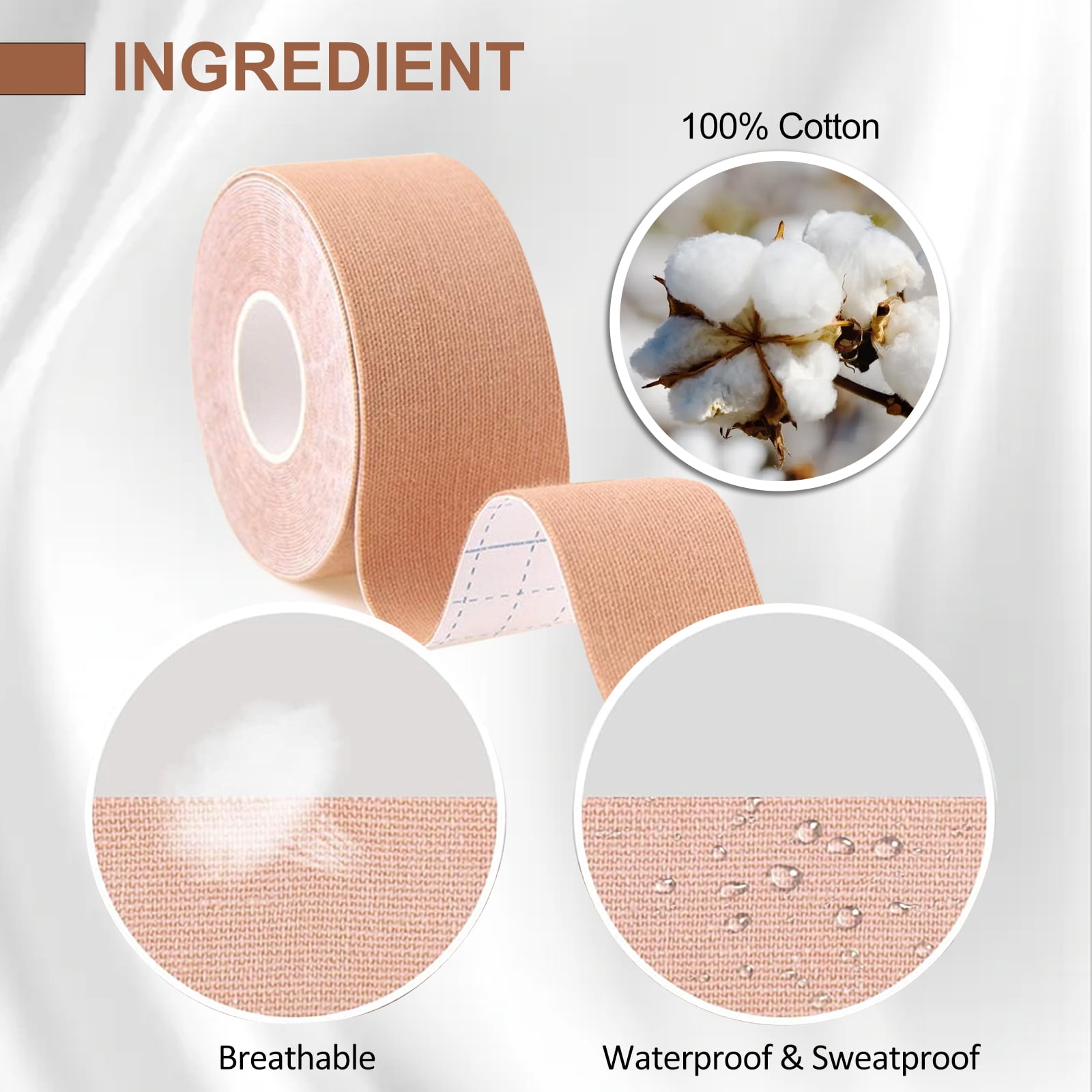 Alvantor Anti-Sagging Myofascial Facial Lift Tape for Chin and V-Support, Hypoallergenic 2.5cm x 5m