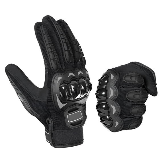 TELOLY 2Pieces Motorcycle Gloves Touchscreen Protection Full Finger Durable Gloves for Men Women Motocross Road Bike Climbing Black XXL