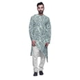 thumbnail image 1 of Atasi Kurta Ethnique Imprimé avec Ensemble de Pyjama Churidar Blanc pour Hommes Tenue d'Été, 1 of 3