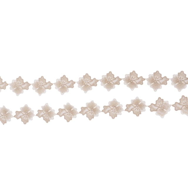 15yds Vintage Embroidery Edge Ribbon Wedding Applique DIY Sewing Craft Light Beige