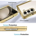 thumbnail image 5 of for Samsung Galaxy Z Fold 5 Case Plating Frame Electroplate Clear Luxury Elegant Case Camera Protector Soft TPU Shockproof Protective 3 PCS Anti-Skid Galaxy Z Fold 5 Case -Gold, 5 of 6