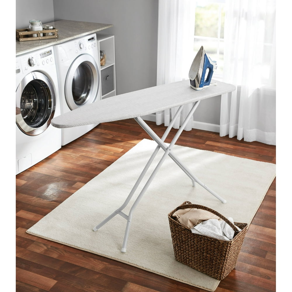 Mainstays 4Leg Ironing Board, Gray Cotton Cover