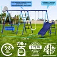 thumbnail image 6 of Sportspower Ramona 7-in 1 Outdoor Swing Set with Swing, Skyflyer, Trapeze, Ladders, Basketball Hoop, Lifetime Warranty on 5' Slide, & Bonus Anchor Kit, Great for Kids Aged 3-8, 6 of 7