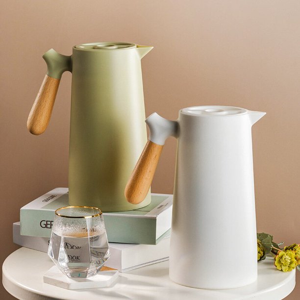 New Large Capacity Thermos Nordic Thermal Insulation Kettle Coffee Thermal Insulation Pot Glass Liner Thermos Hot Water BottleOnly Brush1000ML He Qiyong unisex