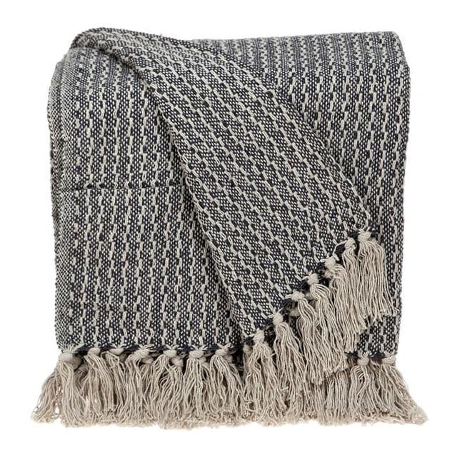 Parkland Collection THRI21243 52 x 67 in. Lily Transitional Woven Handloom Throw - Blue