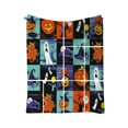 thumbnail image 2 of Halloween Throw Blanket Gifts for Adults Kids, Patchwork Pattern Soft Flannel Blankets for Bed Couch - 50"×60", 2 of 8