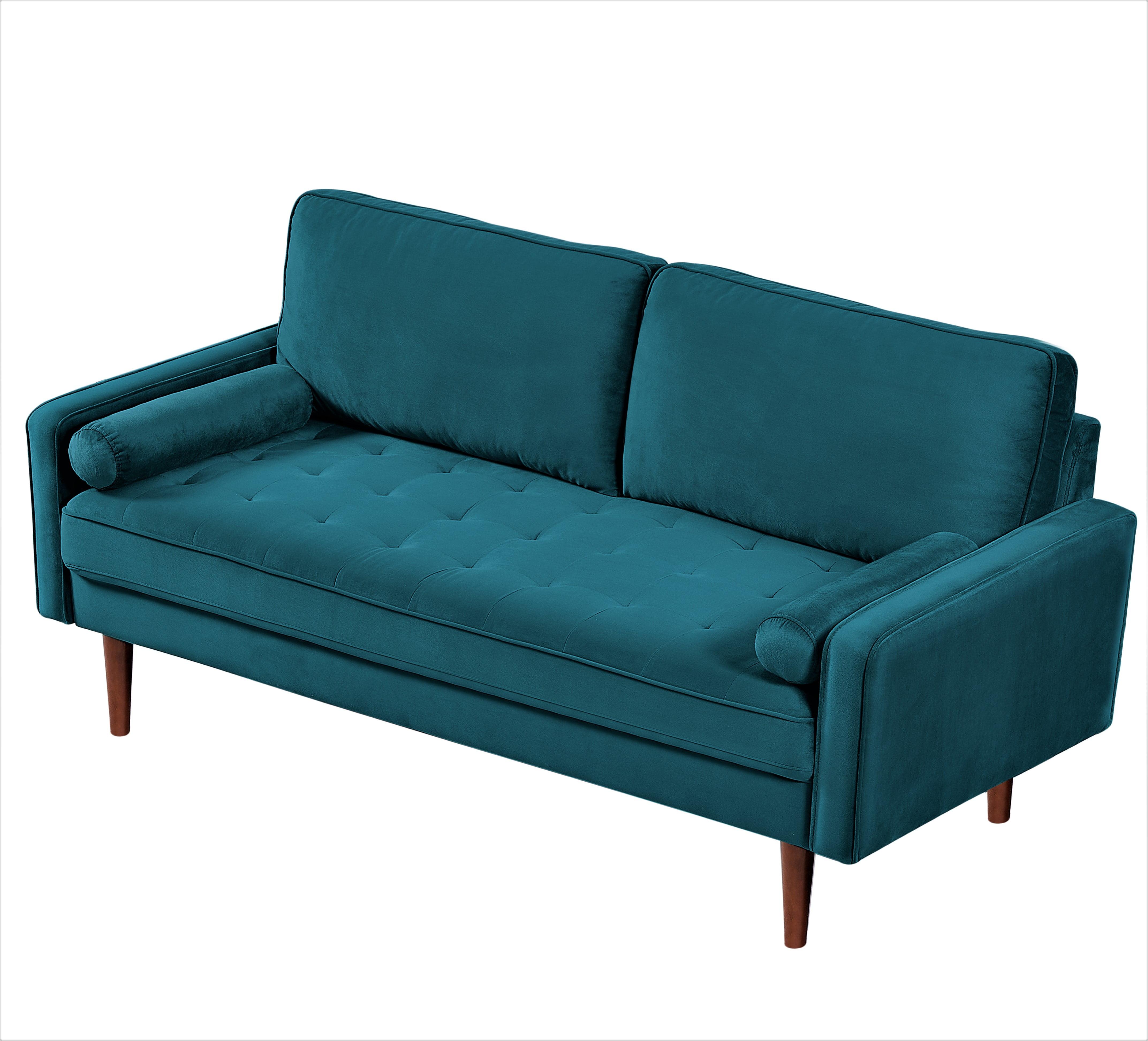 Uspridefurniture Monahan 58''W Velvet Tufted Loveseat, Greenish Blue