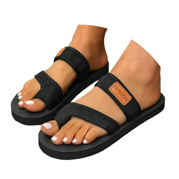 IUJSOY Womens Flip Flops Clip Toe Ring Flat Sandals Comfortble Yoga Mat Mesh Beach Slippers Slides
