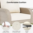 thumbnail image 6 of ELPOSUN Outdoor Patio Swivel Rocking Chair Set of 2, 3 Pieces All-Weather Wicker Patio Furniture Bistro Set with Side Table for Garden, Backyard, porch, Yellow&Beige, 6 of 9