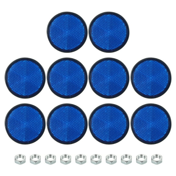 Round Rear Reflectors, Safety Reflective Warning Reflector for Motorcycles and Bicycles Blue