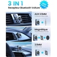 thumbnail image 5 of 2023 3.5 Jack Adaptador Bluetooth, Receptor Bluetooth para automóvil Llamadas Manos Libres Pantalla LED Aux Bluetooth 5.3 Conector para automóvil para estéreo doméstico/Altavoz/Auriculares con Cable BRILLAR  Rojo Verde, 5 of 5