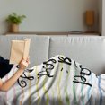 thumbnail image 3 of Positive Energy Soft Flannel Fleece Throw Blanket, Words on Pastel Tone Rainbow Colors Brushstroke Lines, Cozy Plush for Indoor and Outdoor Use, 50" x 70", Multicolor, by Ambesonne, 3 of 5