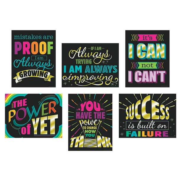 Growth Mindset Posters - Educational - 6 Pieces - Walmart.com