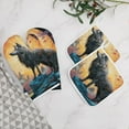 thumbnail image 5 of Colorful Lone Wolf Oven And Pot Holders Sets, Heat Resistant Pads Kitchen Decor for Cooking Baking BBQ Grilling, Christmas Kitchen Gifts, 5 of 6
