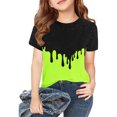 thumbnail image 2 of Jinhomg Kids Casual Summer Tees Boys Girls Cute Color Block Tops Lightweight Comfy Short Sleeve Crew Neck T-Shirts Daily Wear Green 11 Years, 2 of 6