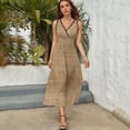 thumbnail image 3 of Textile Burlap Horizontal Background with Natural Texture Dress Summer Street Style Bohemia Long Dresses Female Sleeveless Printed Maxi Dress, 3 of 9