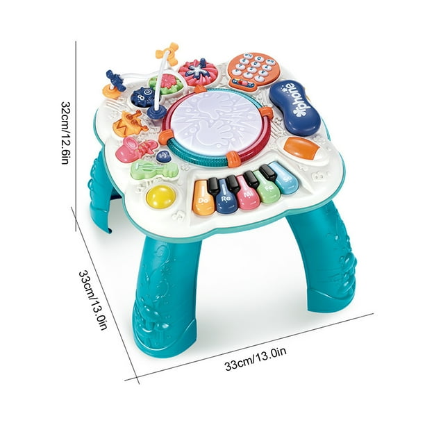 Musical Activity Table Educational Battery Powered Multifunctional Baby Activity Table Develops Motor Skills Adjustable for Toddler Walmart