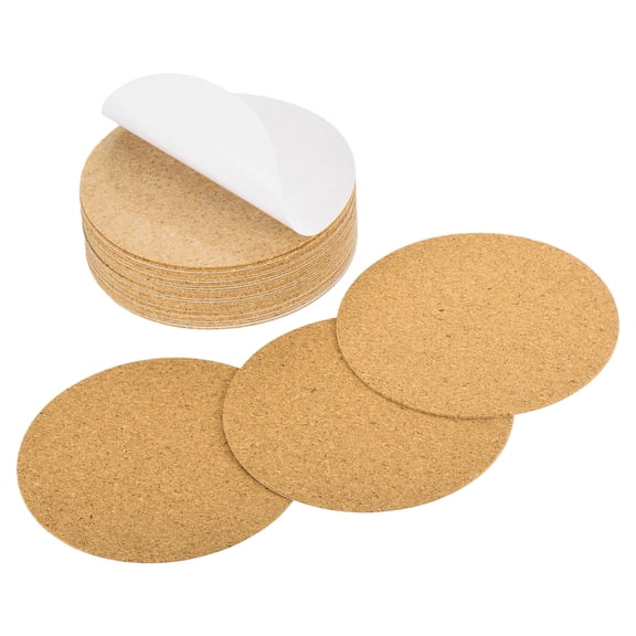 28Pack Self Adhesive Cork for Coaster, 95mm/3.74inch Round Cork Tiles(1mm Thick)