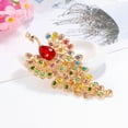 thumbnail image 3 of Creative Peacock Color Rhinestone Glass Brooch Retro Animal Fashion Corsage Clothing Accessory, 3 of 3
