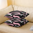 thumbnail image 4 of Pink Grey Black Reversible Throw Pillow Covers for Kids Boys Girls Stripes Pillow Covers Home Decor 16 x 16-Inch Geometric Square Cushion Covers Set of 4 Decor Modern Striped Art Abstract, 4 of 6