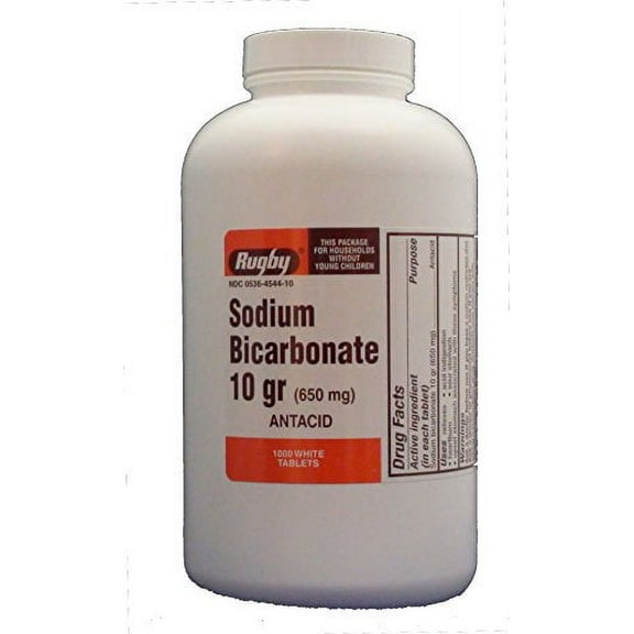 Rugby Sodium Bicarbonate 10gr, Acid Indigestion & Heartburn Relief, 1000 ct