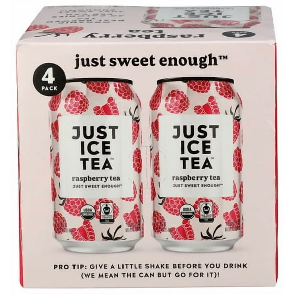 (Pack of 6) Just Ice Tea Black Raspberry Organic 4-Pack 48 fl oz