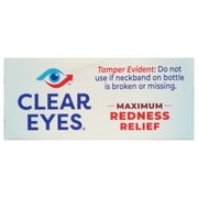 (2 pack) Clear Eyes Maximum Red Eye Relief Lubricant Eye Drops, Daily Use, 0.5 fl oz