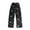 Black, variant on Womens Pyjamas Flannel Trousers, Anime Cartoon Casual Trousers Autumn Winter, Cozy, Warm, Loungewear, Sleepwear, Elastic Waist