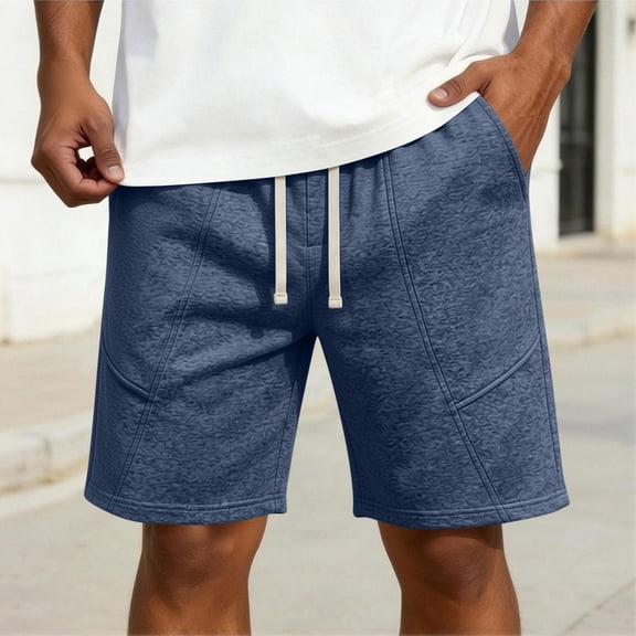 DailyTrove Men's Linen Blend Drawstring Casual Shorts, Breathable Summer & Beach Style