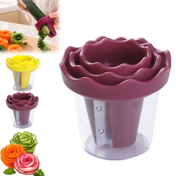 Manual Vegetable Spiralizer and Curler, for Rose Flower Carving, Creates Decorative and Flower Garnishes